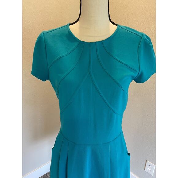 Gianni Bini Fit N Flare Miller Ponte Turquoise Dress NWT Size Medium - Picture 2 of 10